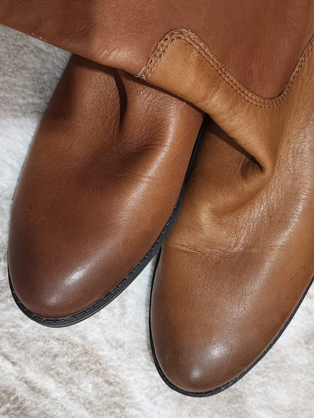 Sam Edelman Women's Knee-High Leather Riding Boots — Tan